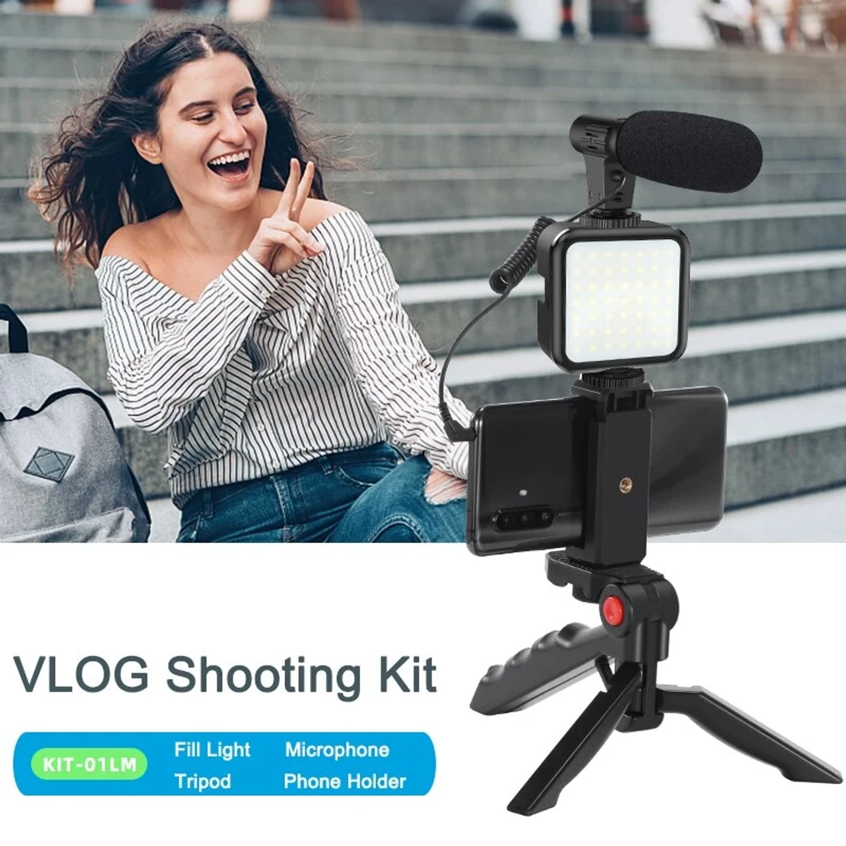 AY-49 Video Making Tripod Kit With Mic