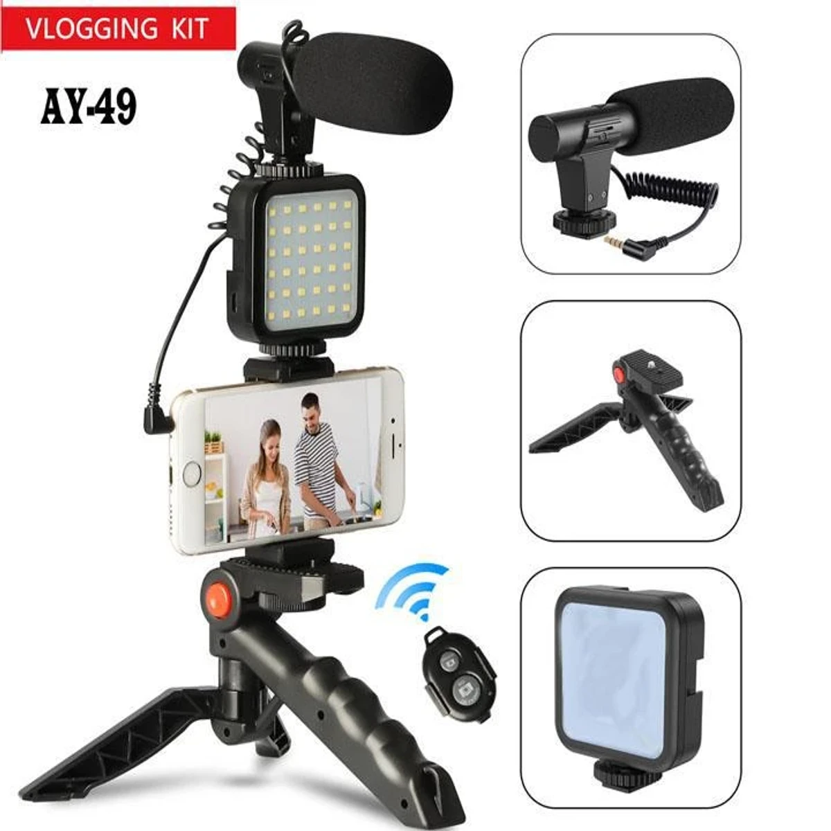 AY-49 Video Making Tripod Kit With Mic