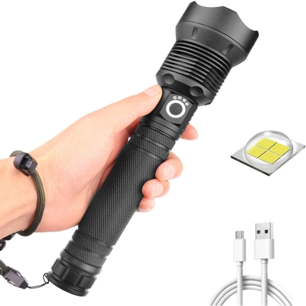 XHP70 High Powerful Zoomable Focus LED Flashlight Torch Light