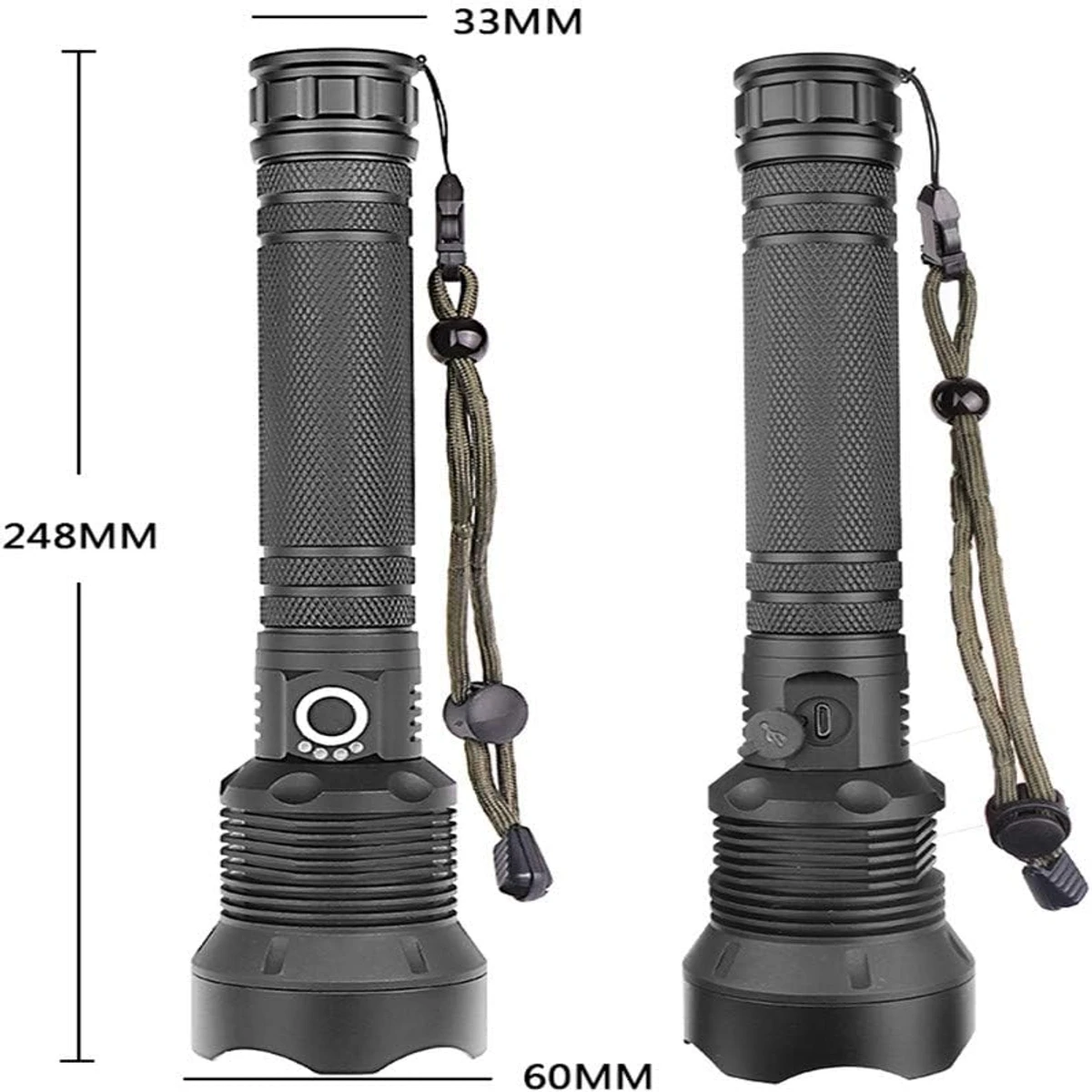 XHP70 High Powerful Zoomable Focus LED Flashlight Torch Light