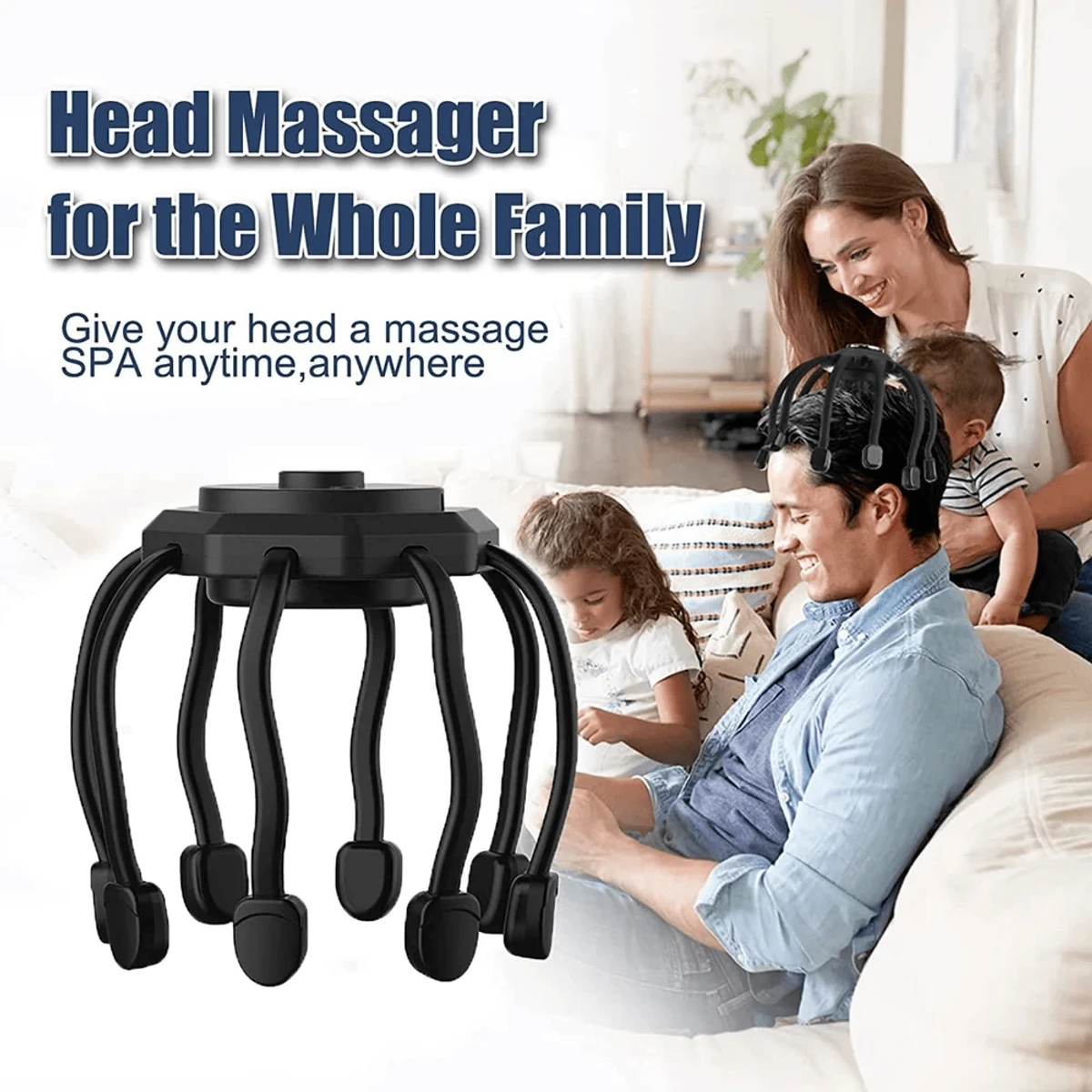 Rechargeable Octopus Head Massager Therapy Device