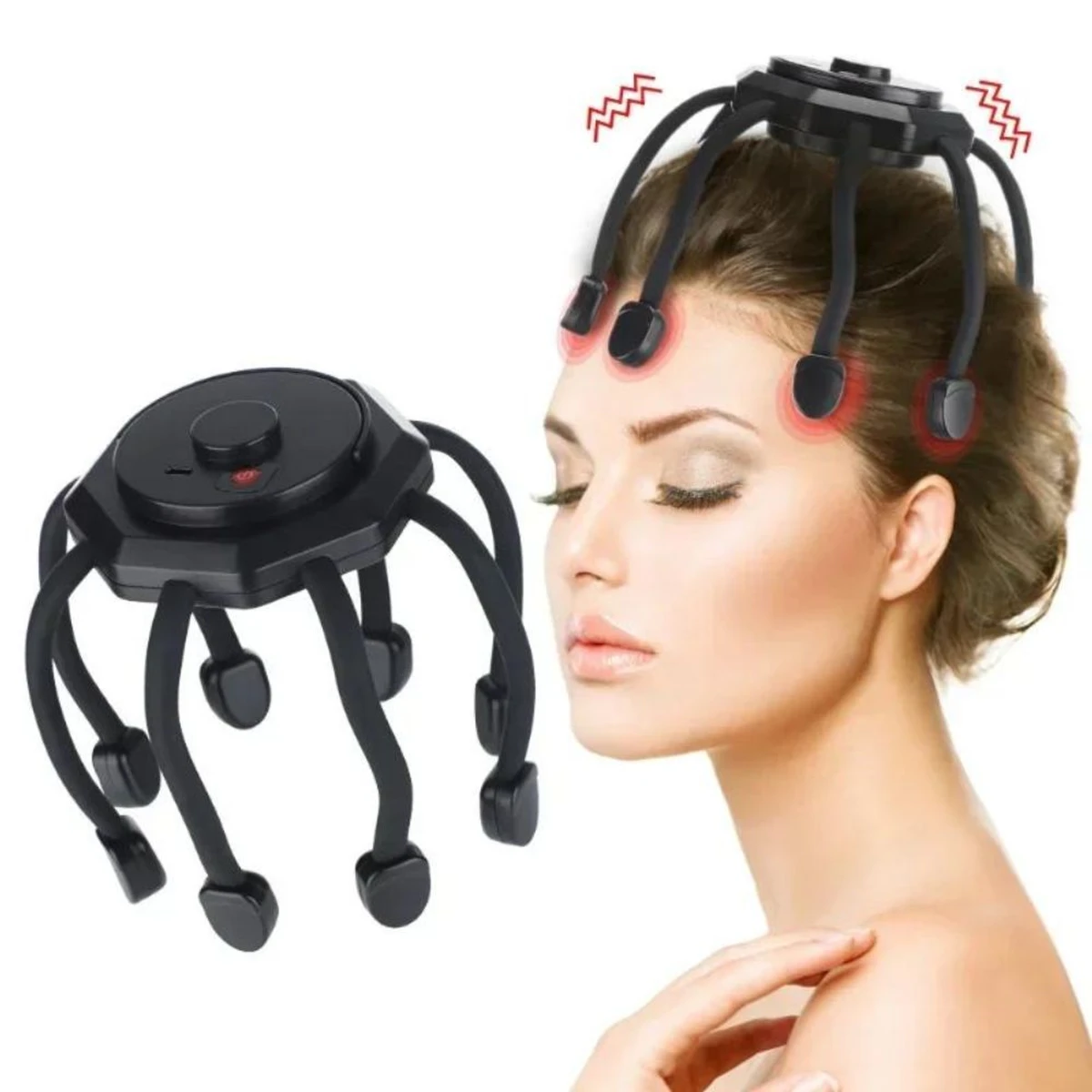 Rechargeable Octopus Head Massager Therapy Device